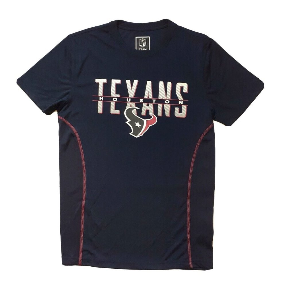 Houston Texans Mens Dri Fit Football Shirt T-Shirt M MEDIUM Navy Blue Red NEW
